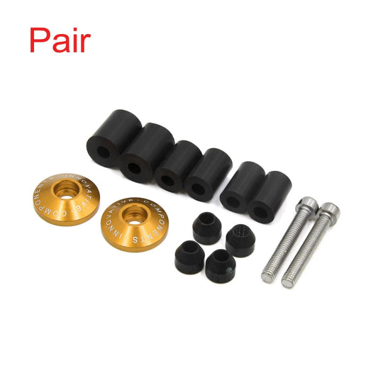Pair Gold Tone 7/8 Handlebar Grip Bar End Cap for Motorcycle
