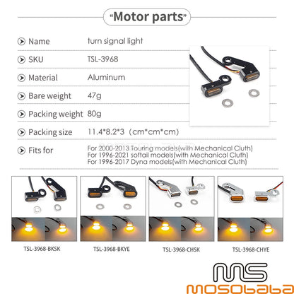Mini LED Turn Signal Lights for Harley Touring Dyna Softail FLTRU (2006-2023)