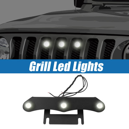 LED Front Grille Lights Set for Jeep Gladiator JT (2020-2023) Black White
