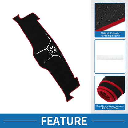 Dashboard Cover Mat for Ford Mustang Mach-E 2021-2024 Black Red