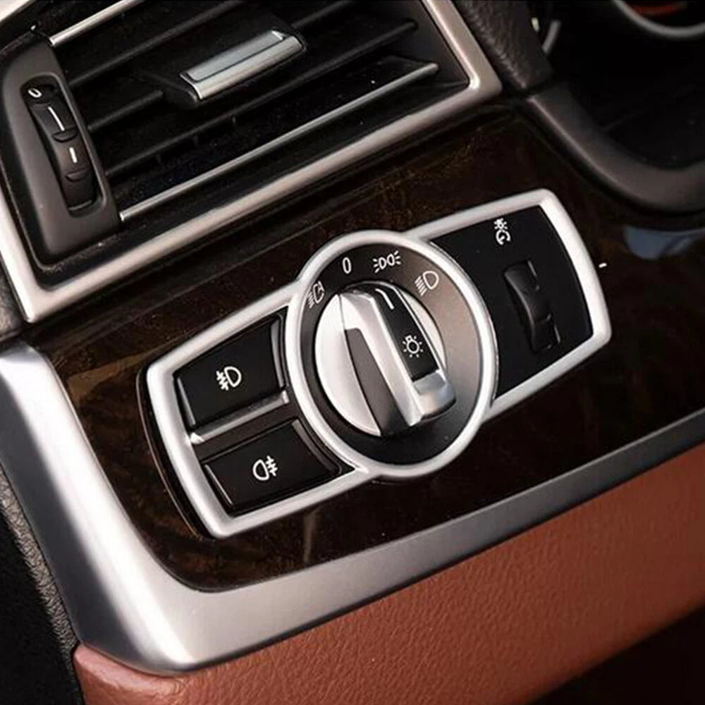 LED Headlight Switch Button Cover Trim for BMW 5 7 Series F10 F11 X3 X4 F25 (2010-2017)