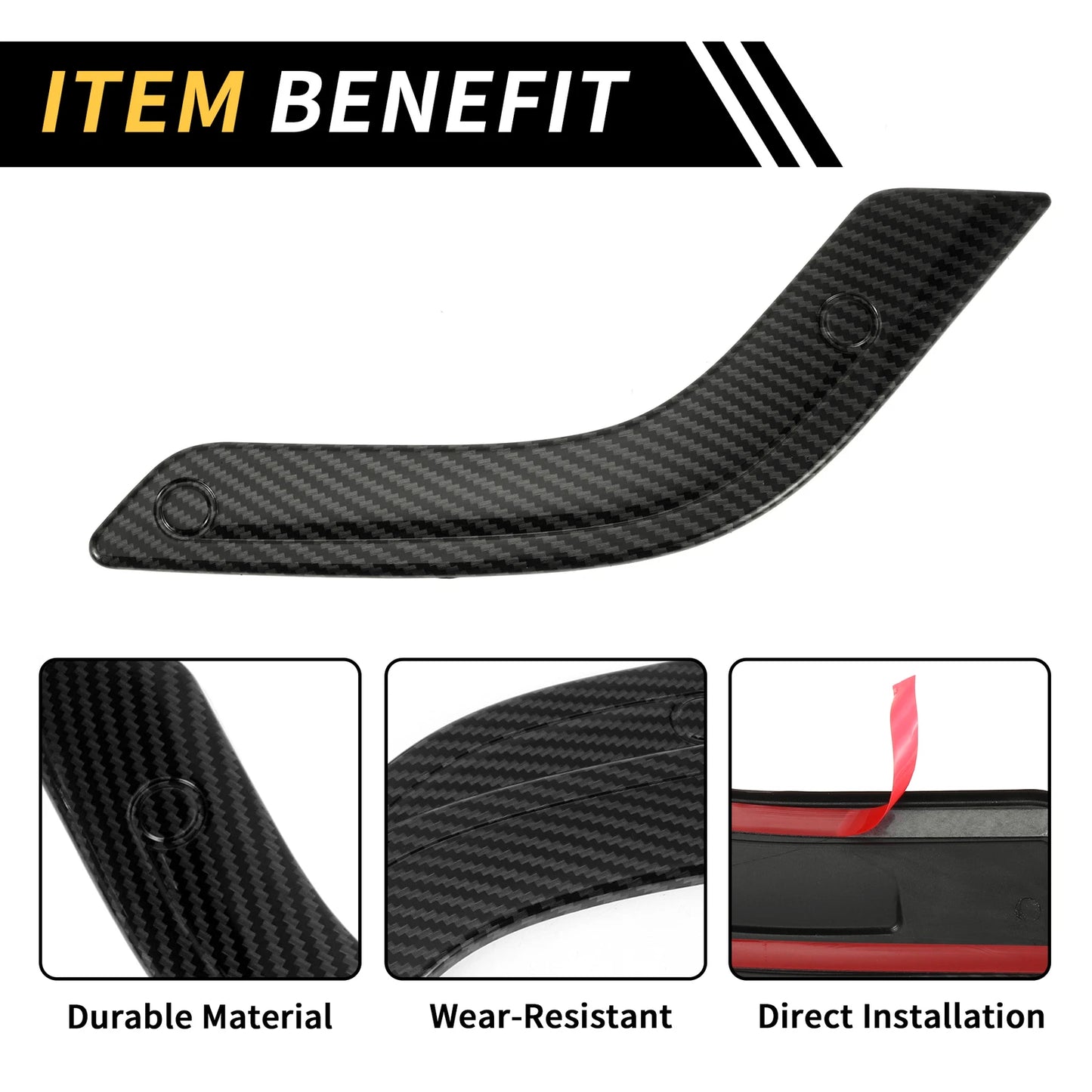 Carbon Fiber Door Handle Bezel Cover Trims for Jeep Wrangler (2007-2018)