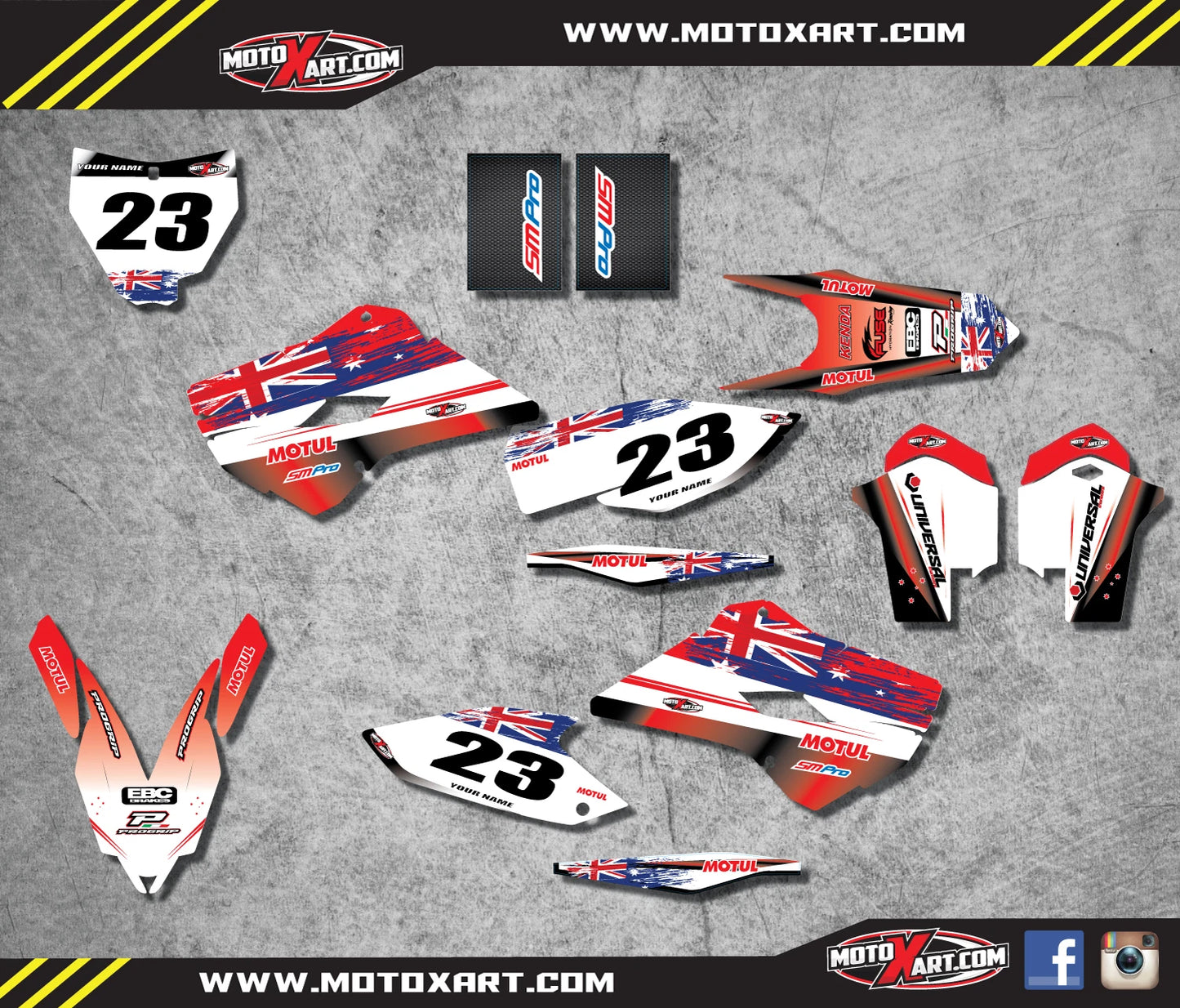 Aussie Pride Graphics Custom Sticker Kit for Husqvarna Motocross (2014-2015)