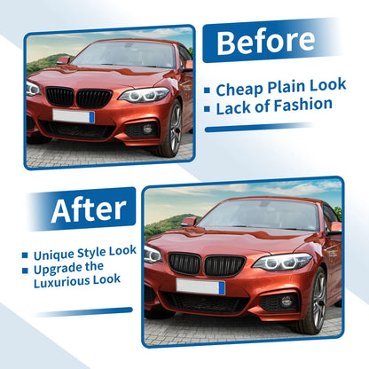 Front Upper Bumper Grille for BMW 2 Series F22 2014-2021 Matte Black Grills