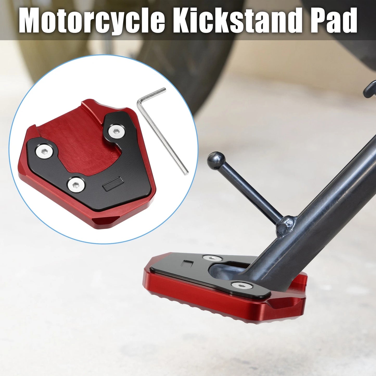1 Set Kickstand Plate Pad for Suzuki gsxs 750 Black Red (2017–2022)
