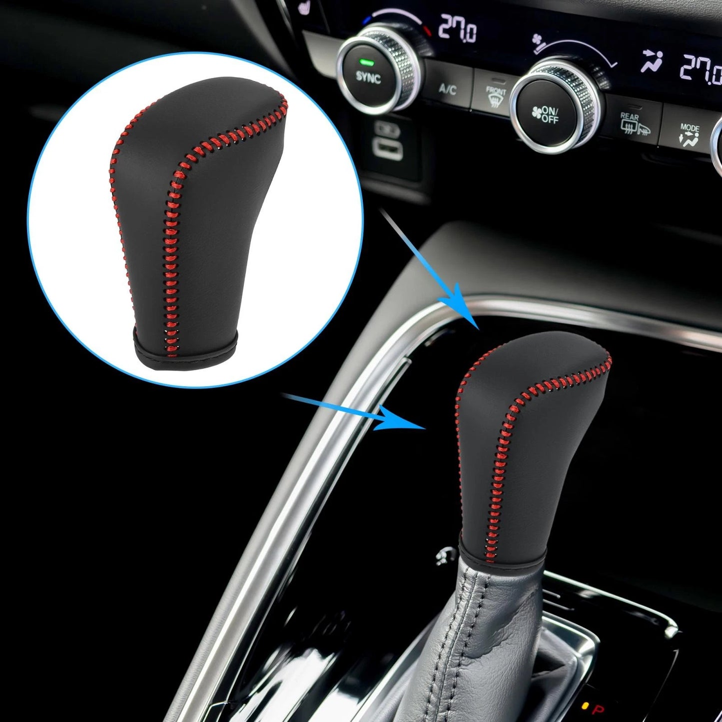 Black Gear Shifter Knob Cover for Honda Accord (2018-2022)