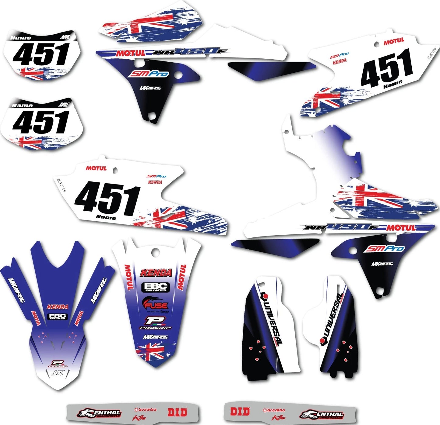 Custom Graphic Stickers for Yamaha WRF 450 (2016-2018)