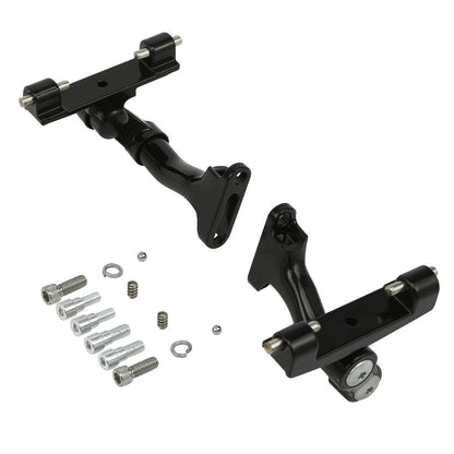 Black Adjustable Rear Footboard Mount for Harley Road King 1993-2025