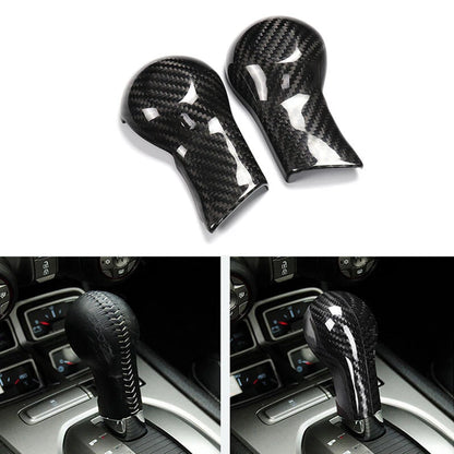 Real Carbon Fiber Gear Shift Head Cover Knob Cap Trim fit For Camaro 2010-2015