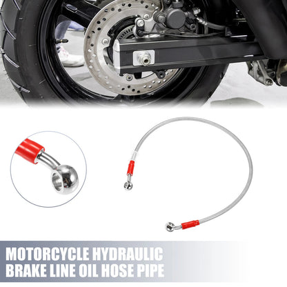 Brake Line 70cm Hydraulic Oil Hose Pipe 28°/0° Silver Tone for Motorcycle