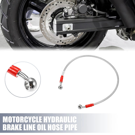 Brake Line 70cm Hydraulic Oil Hose Pipe 28°/0° Silver Tone for Motorcycle