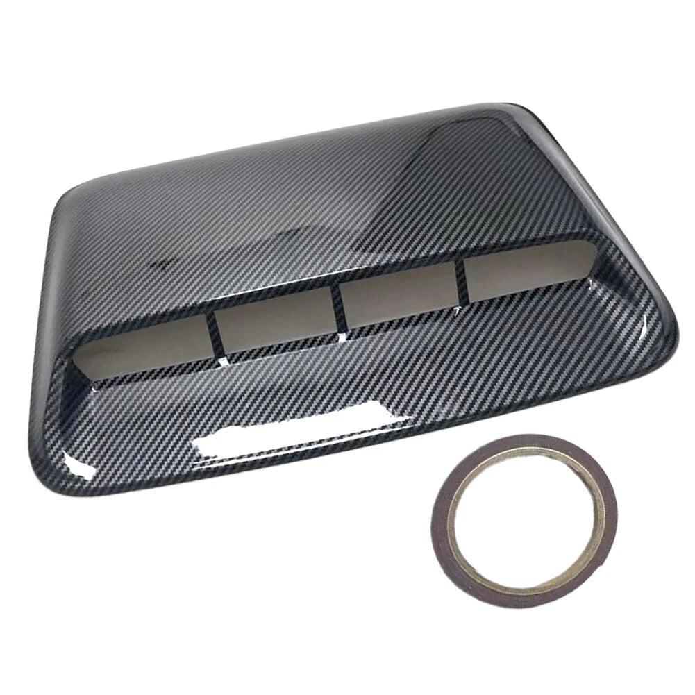Carbon Fiber Look Air Flow Intake Hood Scoop Vent Cover for Car
