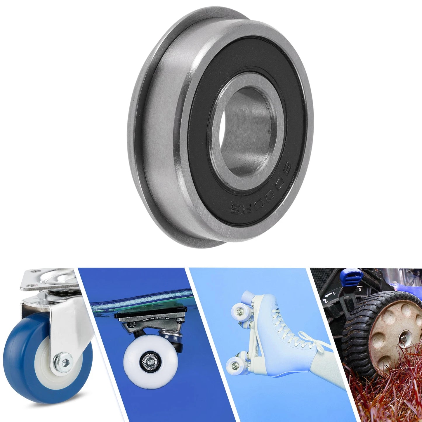 Deep Groove Ball Bearings 10x26x8mm Silver Tone Black