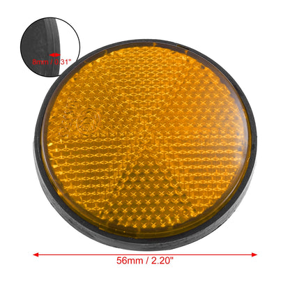 2 x 56mm Orange Universal Round Reflective Self Adhesive Reflector