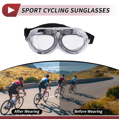 Goggles 1 x Motorcycle Goggles Transparent Lens Frame PU Cycling Sunglasses