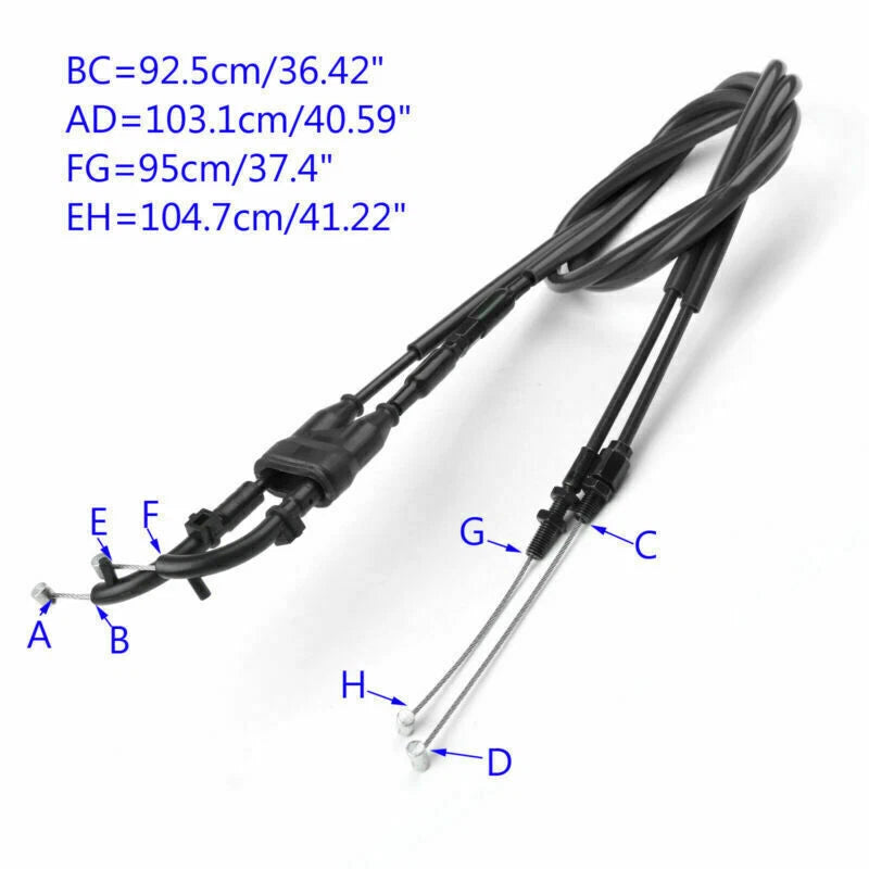 Throttle Cable Set - Push & Pull - Black for Yamaha MT-07 (2014-2021)