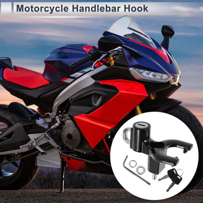 Double-Fork Metal Motorcycle Hanging Hook 1 Set Black for Motorcycle