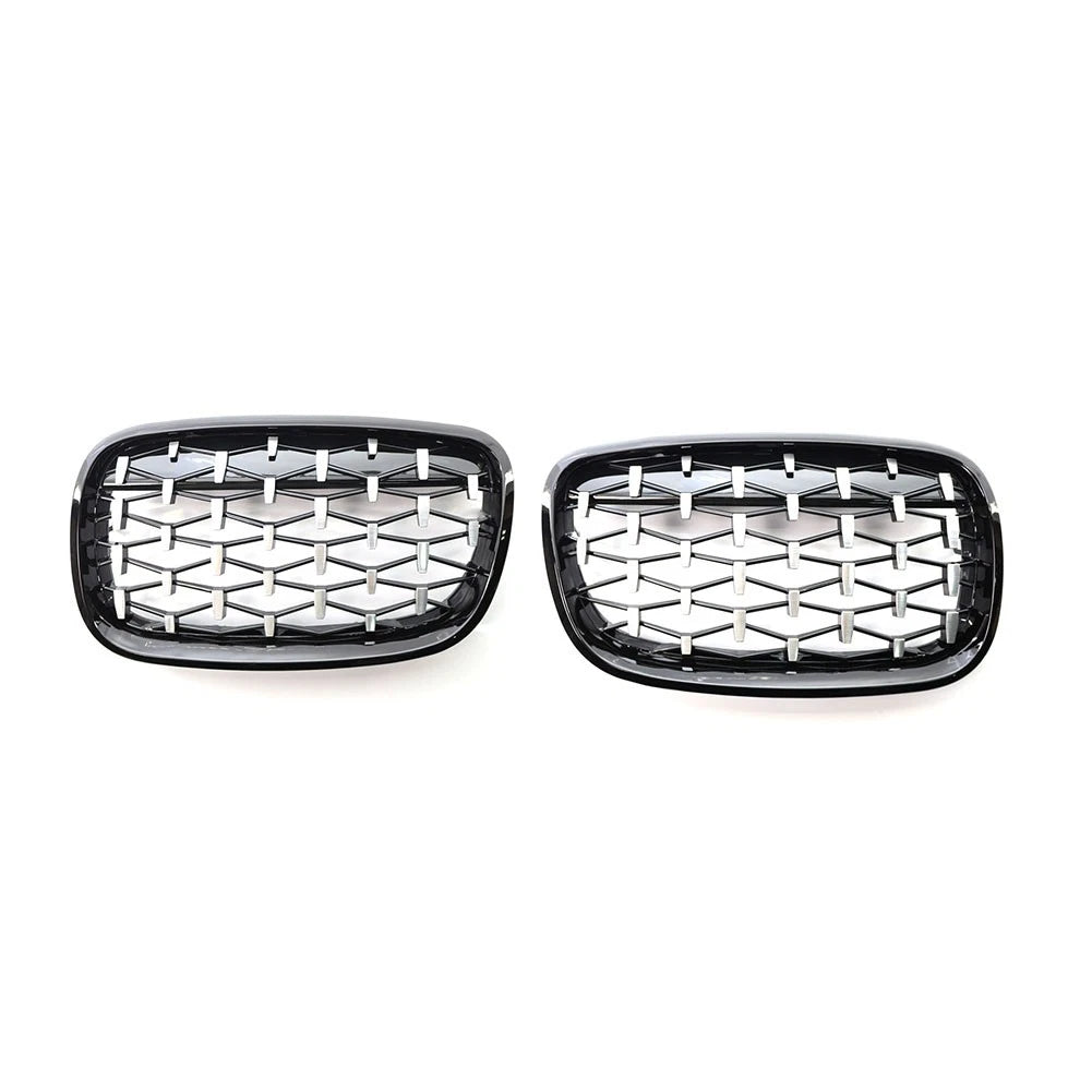 Black & Chrome Front Bumper Kidney Grille for BMW X5 E70, X6 E71 (2007-2013)