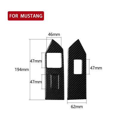 Carbon Fiber Interior Door Window Switch Trim Fit For Ford Mustang 2009- 2013
