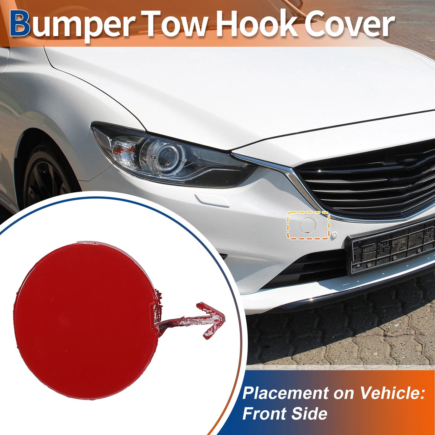 Front Left Tow Hook Cover for Mazda 6 (2003-2005) - Red