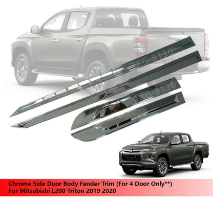 Side Door Trim Chrome for Mitsubishi L200 Triton (2019-2020)