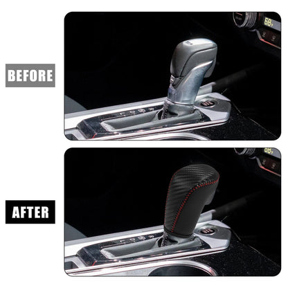 Faux Leather Carbon Fiber Black Gear Shift Knob Cover for Nissan