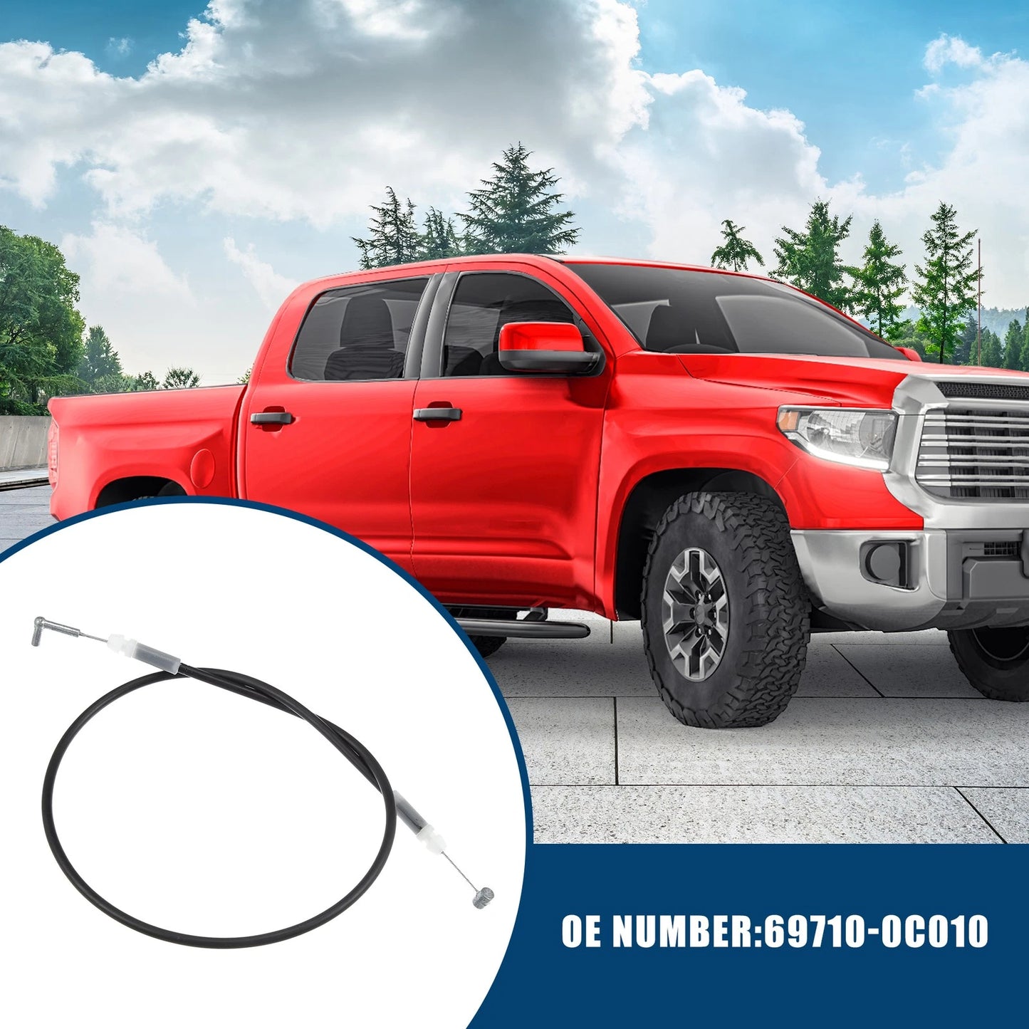 Door Inside Locking Cable for Toyota Tundra Front Black