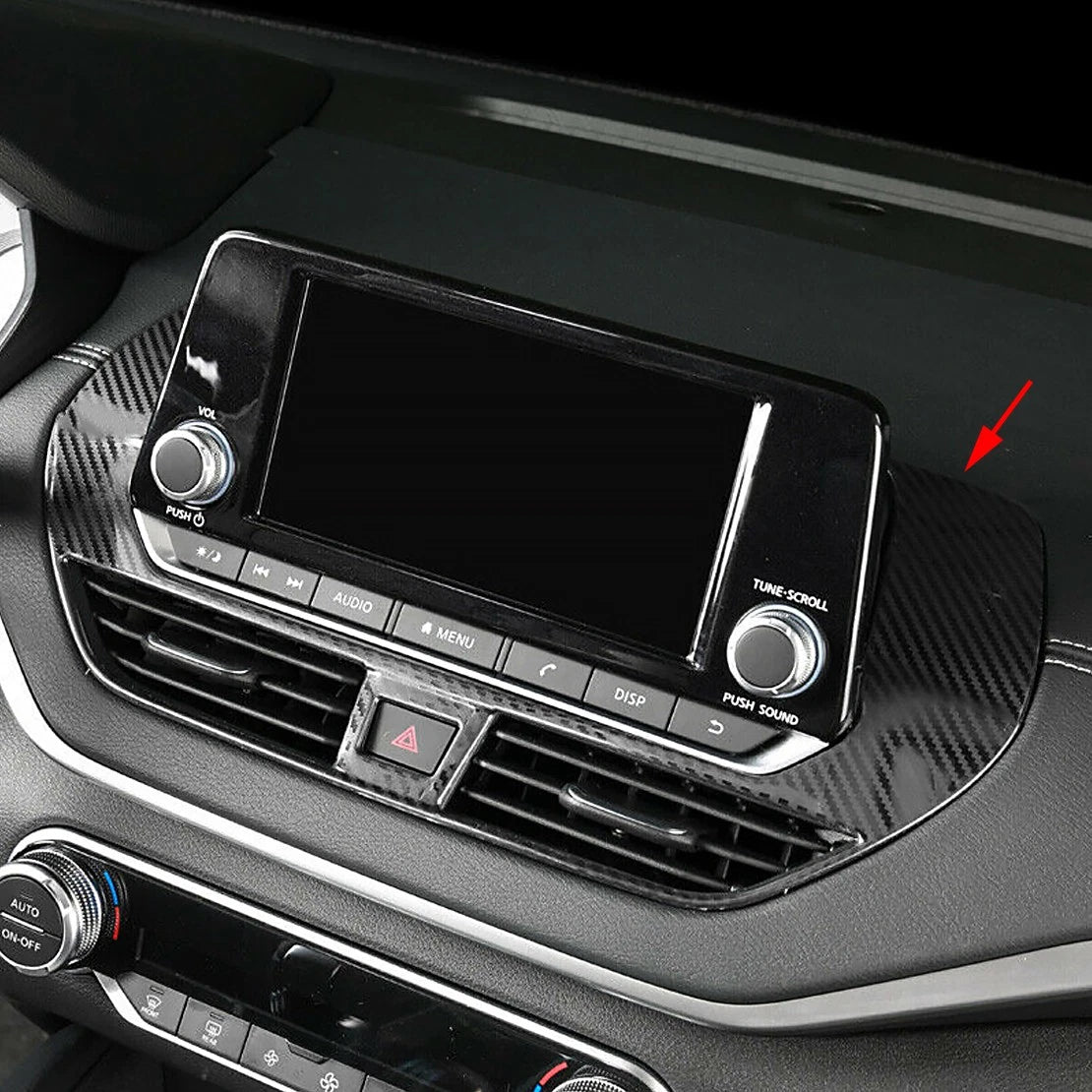 Carbon Fiber ABS Center Console Navigation Frame for Nissan Teana Altima (2019-2020)