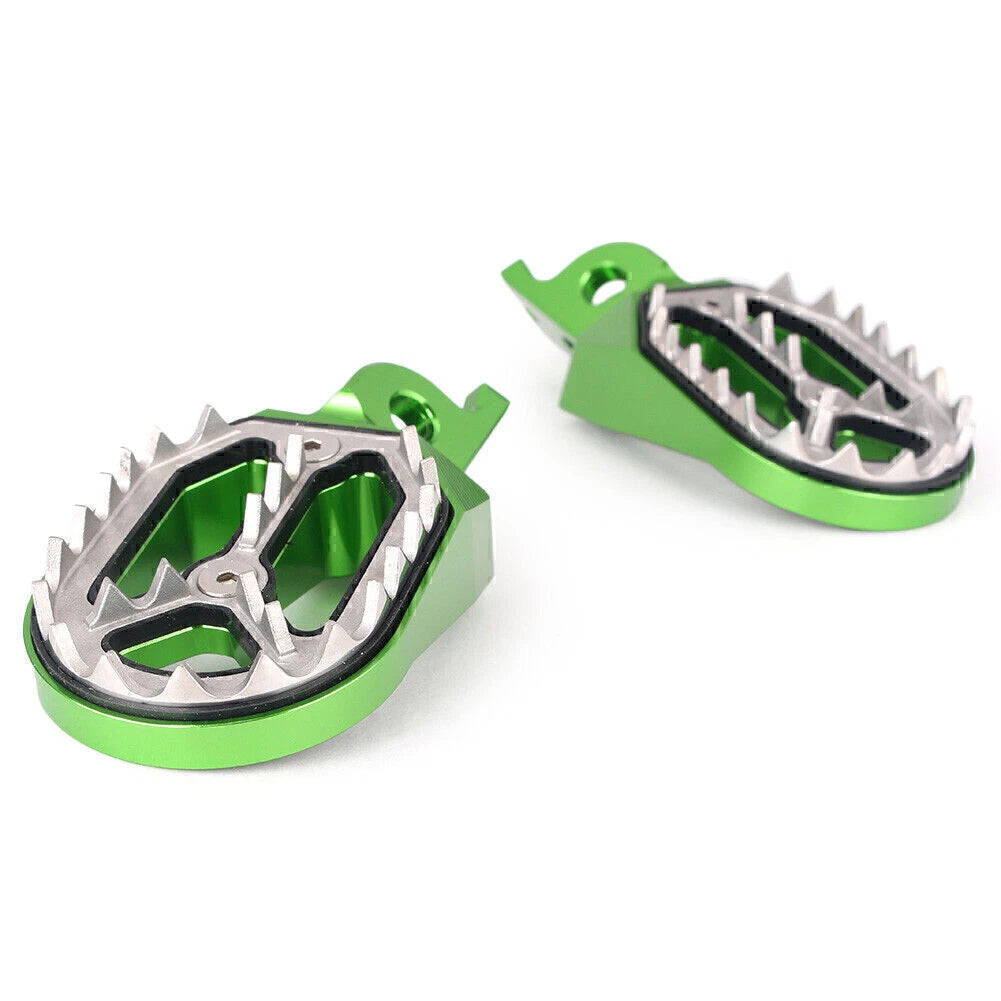 2 x Shark Teeth Racing Foot Pegs for Kawasaki KX250 KX250F KX450F KLX450 (2008-2015)