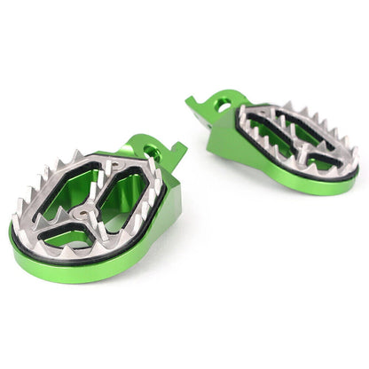 2 x Shark Teeth Racing Foot Pegs for Kawasaki KX250 KX250F KX450F KLX450 (2008-2015)