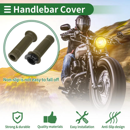 Grips 7/8" 22mm Hand Grips Cover Kit TPU Green for Motorcycle