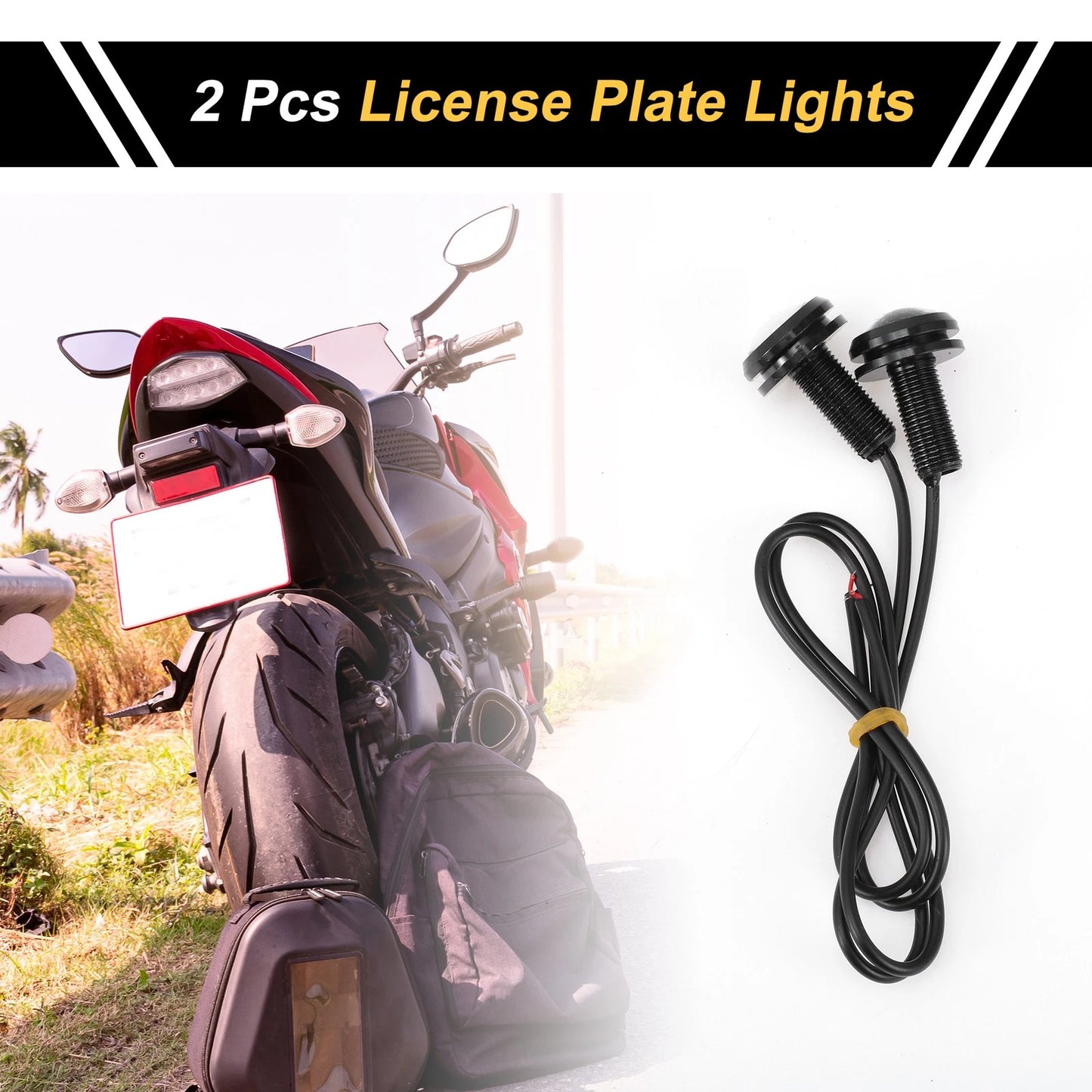 License Plate Light / 2 x / 12V LED Tag Lamp for Car Motorcycle