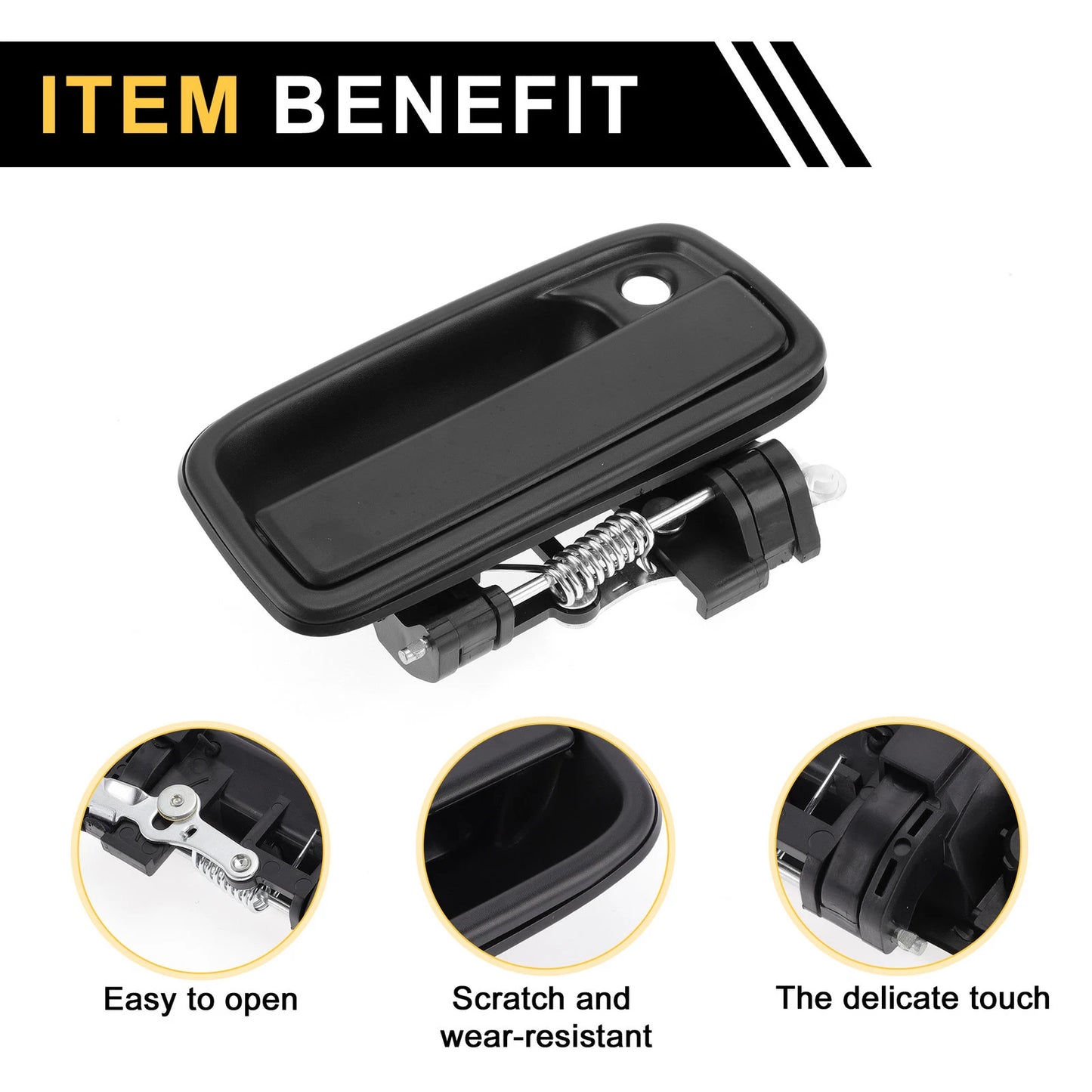 Front Right Exterior Door Handle for Toyota Tacoma (1995-2004) Black