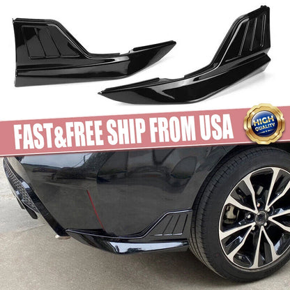 Gloss Black Rear Bumper Splitter Lip Protector for Toyota Corolla (2020-2023) 2 x
