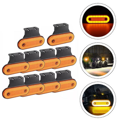10 Piece Set Orange Amber LED Lights for Trailers and Trucks 12V 24V