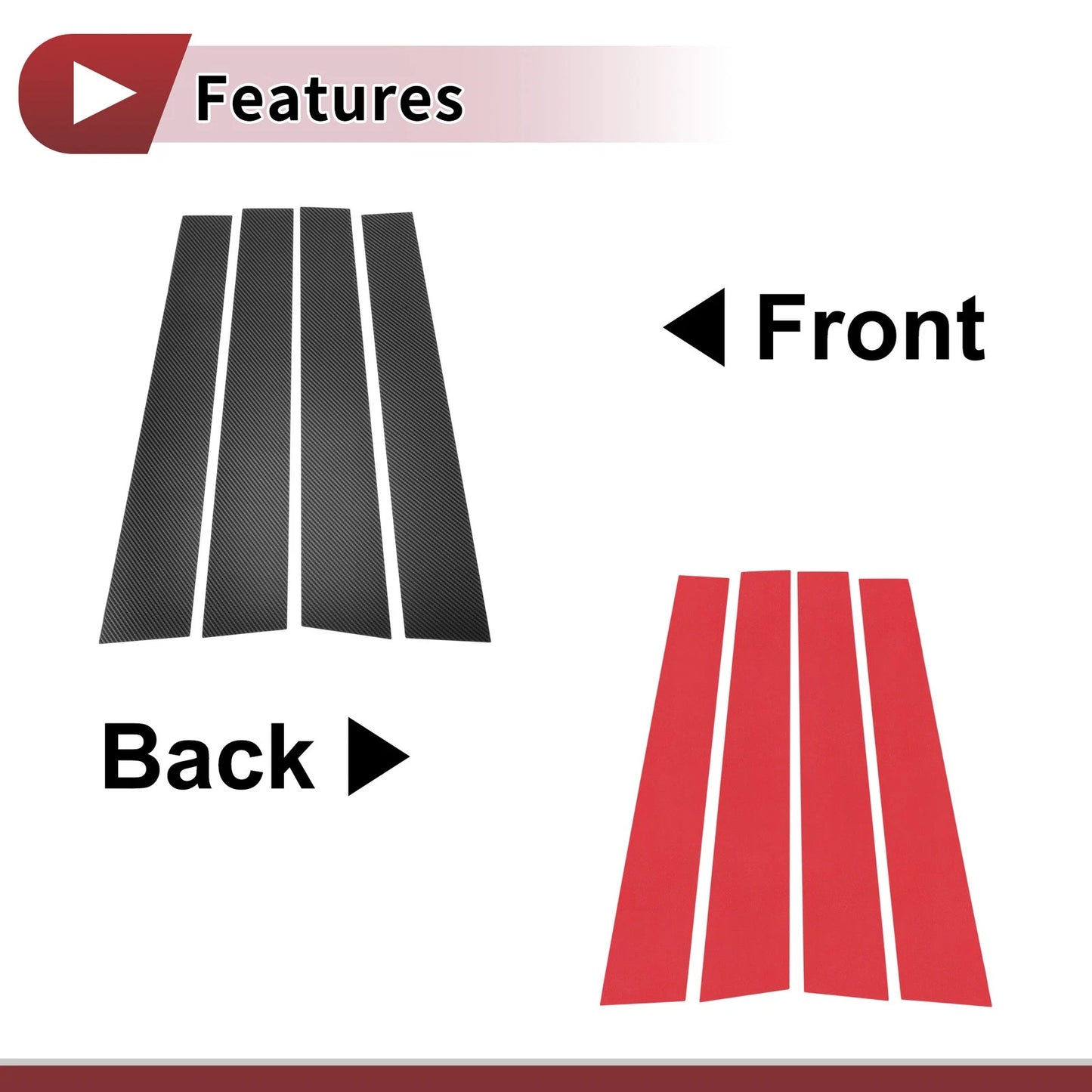 4 Pcs Carbon Fiber Door Pillar Trim for Toyota 4Runner (2010-2023)