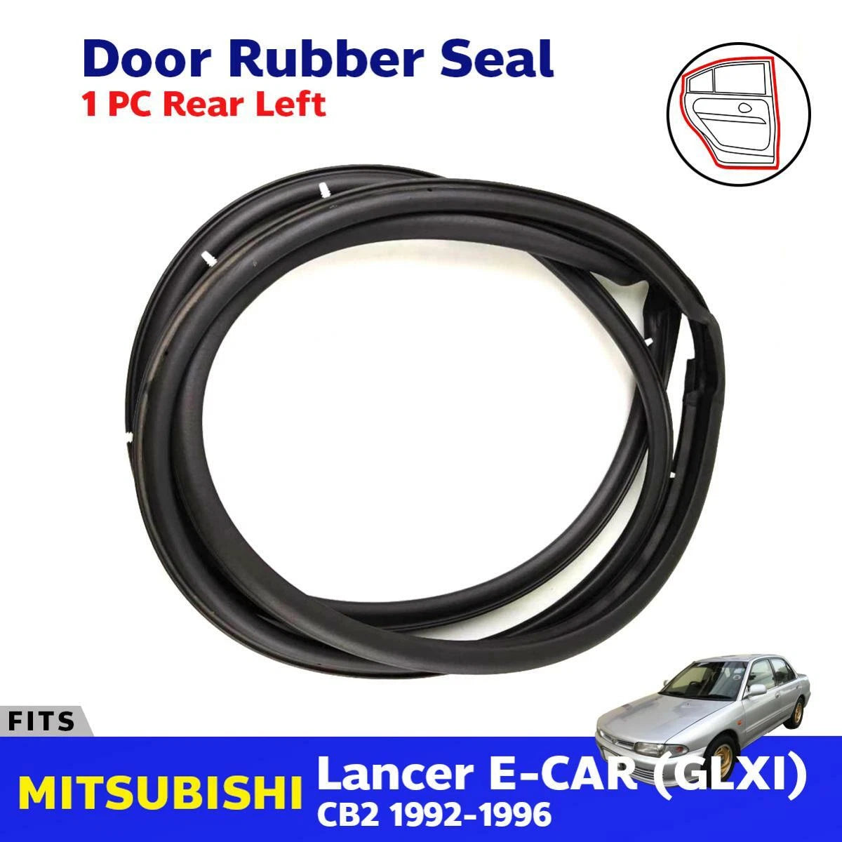 Door Rubber Weatherstrip Rear LH Fits Mitsubishi Lancer E-CAR CB2 Sedan 1992-96