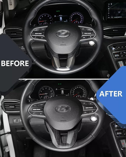 Lower Chin Cover Trim Wood Grain Steering Wheel for Hyundai Palisade Santa Fe