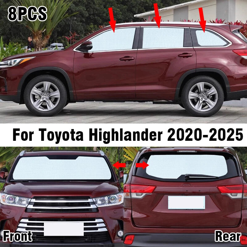 Front Side Rear Window Sunshade Privacy for Toyota Highlander (2020–2025)