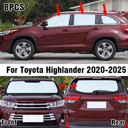 Front Side Rear Window Sunshade Privacy for Toyota Highlander (2020–2025)