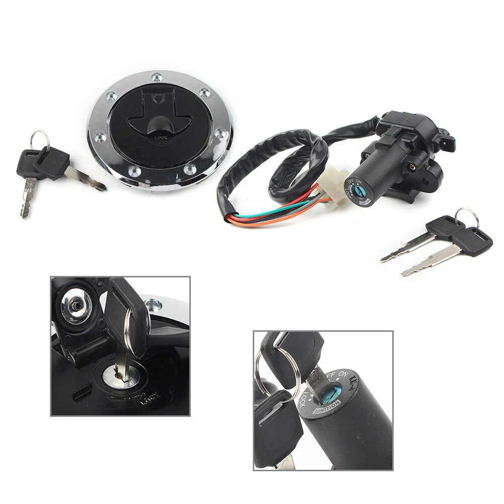 Fuel Gas Cap Ignition Switch Lock Set for Kawasaki Ninja ZX6R ZX7R ZX9R (2000-2002)
