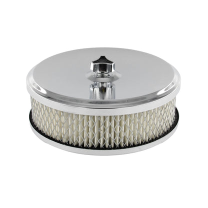 15" x 2" Oval Black Full Finned Air Cleaner for Holley Edelbrock Quadrajet (N/A)
