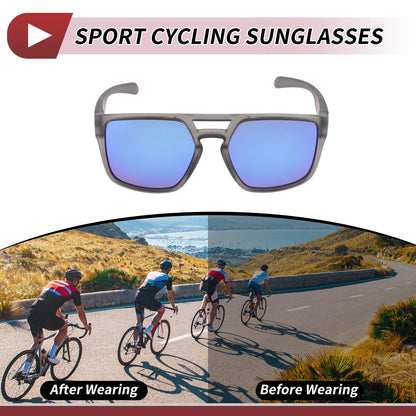 Set Motorcycle Goggles Blue Lens Gray Frame Triacetyl Cellulose for Motorcycle