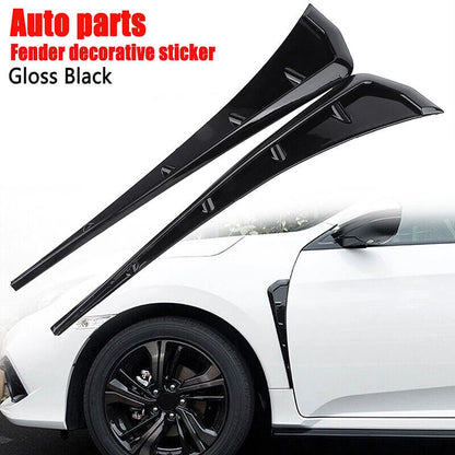 Gloss Black ABS Side Fender Vent Air Wing Cover Trim for 2016-2021 Honda Civic