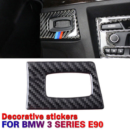 Carbon Fiber Keyhole Strips Cover Trim for BMW 3 Series E90 E92 E93 (2005-2012)