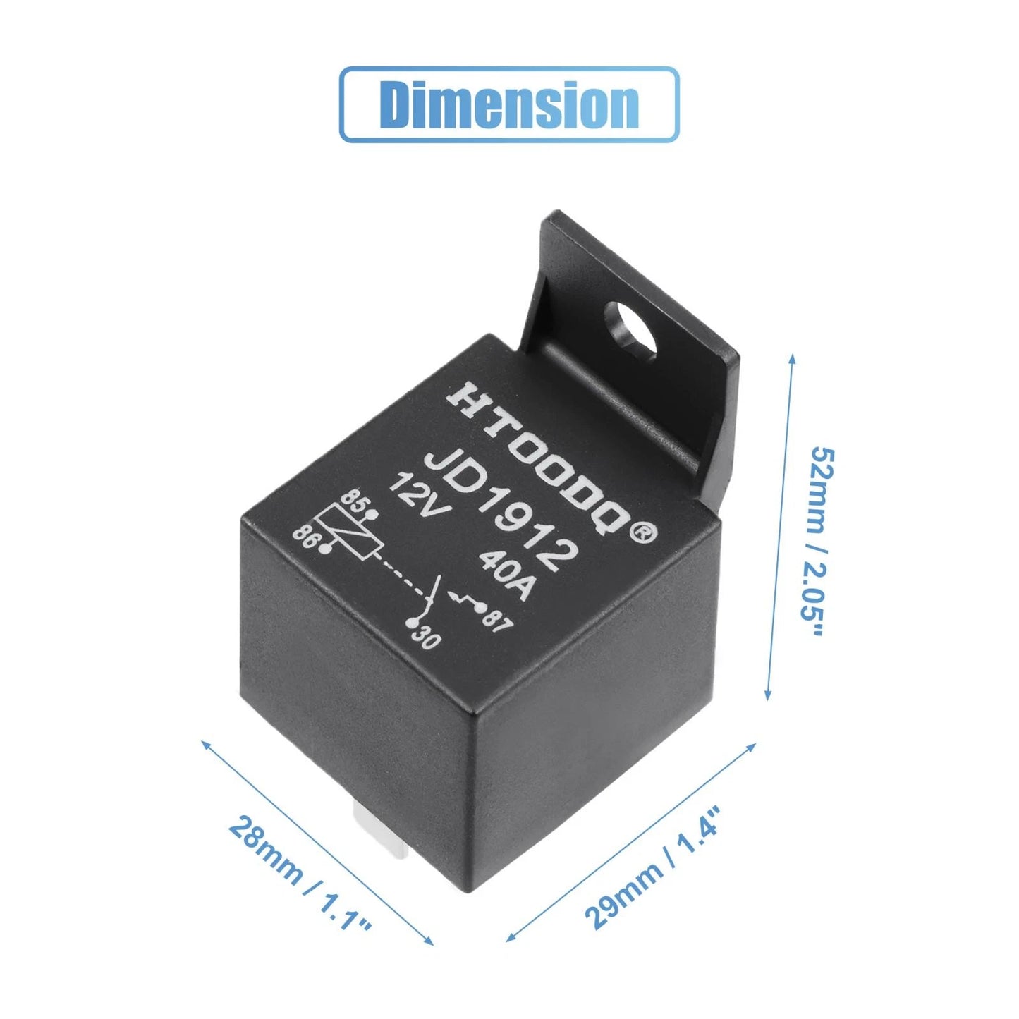 Relay 4 Pin 40A DC 12V Electromagnetic Relay for Car Truck Van Motorcycle