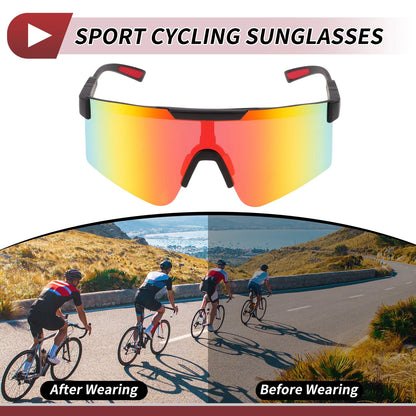 1Pc Goggles Red Lens Black Frame Tri-acetel Cellulose PC for Motorcycle