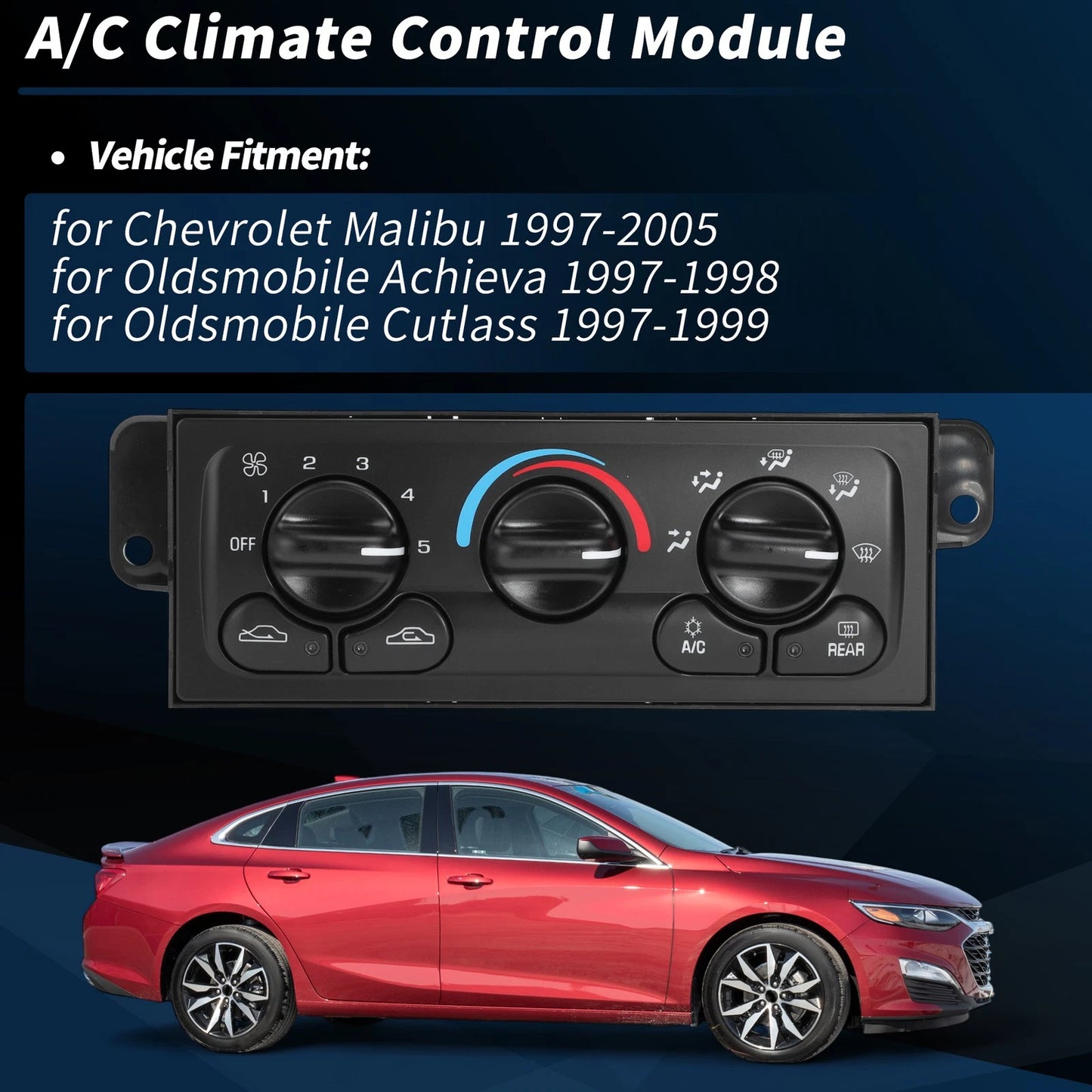 A/C Heater Climate Control Module Panel for Chevrolet Malibu (1997-2005)
