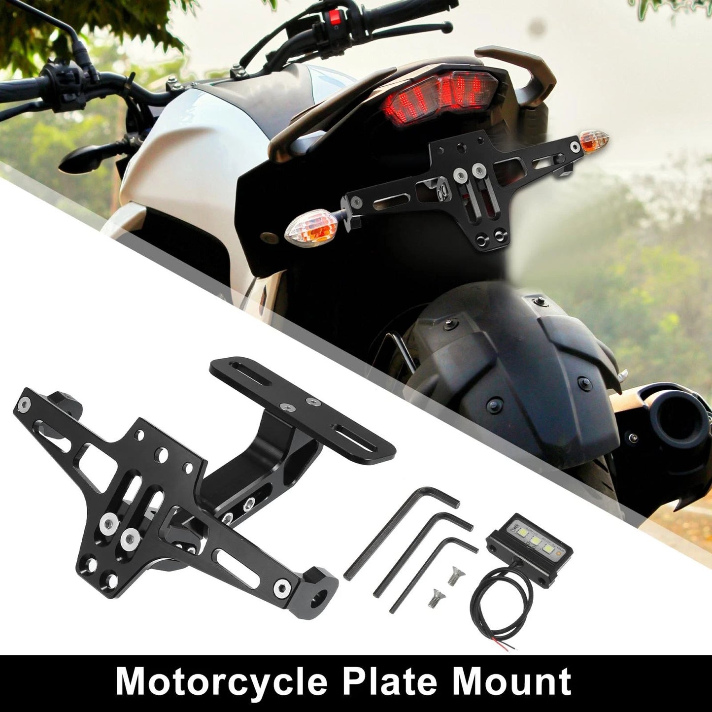 1 x License Plate Bracket for Universal Motorcycle Fender