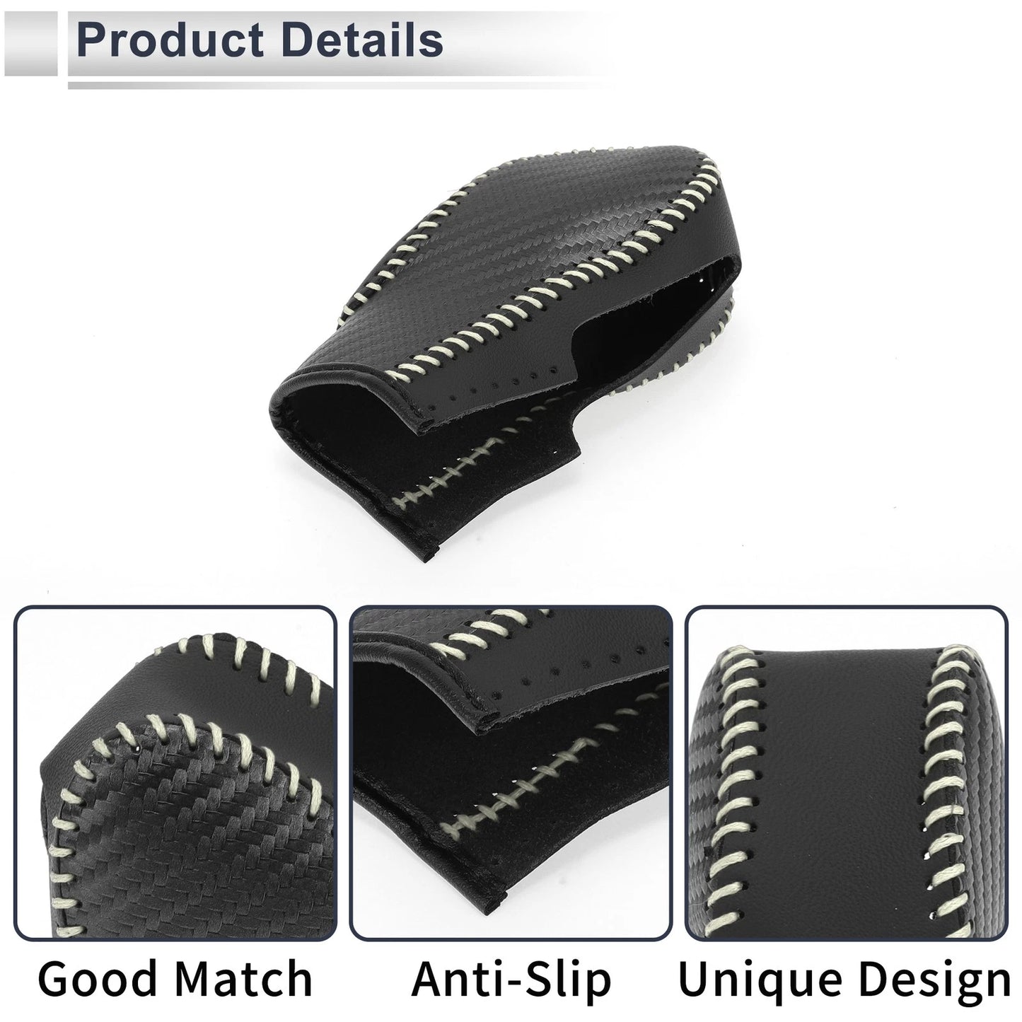 Black Carbon Fiber Gear Shift Knob Cover for Ford Fusion (2013-2020)